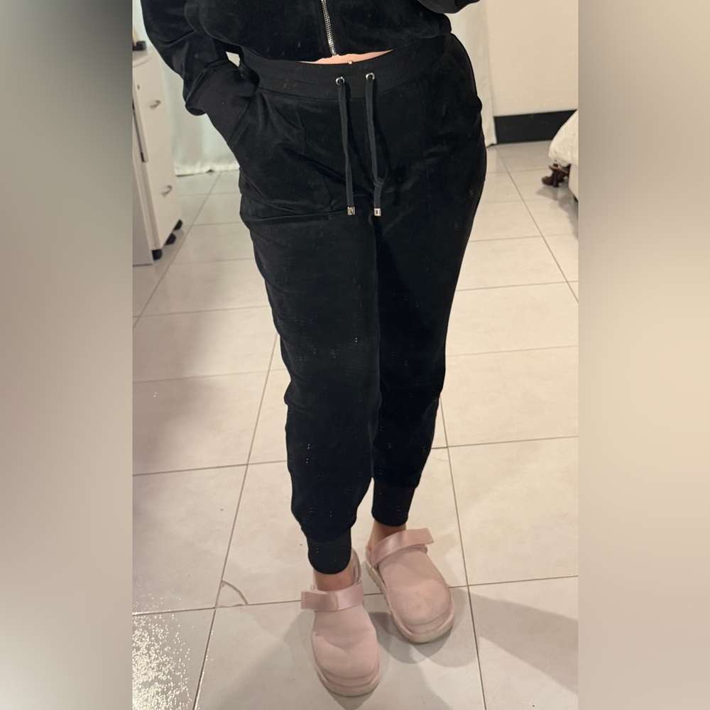 Nicole Miller Black Velvet Jogger Pants